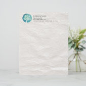 YOGA MEDA-instructeur Elegant Waterverf Tree Briefhoofd (Staand voorkant)