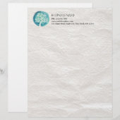 YOGA MEDA-instructeur Elegant Waterverf Tree Briefhoofd (Voorkant / Achterkant)