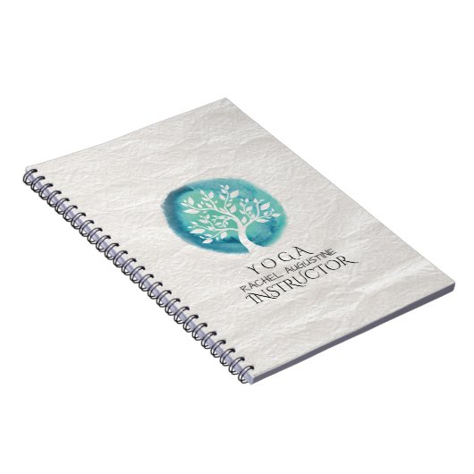 YOGA MEDA-instructeur Elegant Waterverf Tree Notitieboek (Rechterzijde)