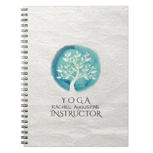 YOGA MEDA-instructeur Elegant Waterverf Tree Notitieboek
