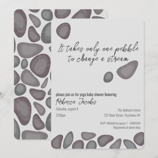 Yoga Meditatie Baby shower Uitnodiging (Voorkant / Achterkant)