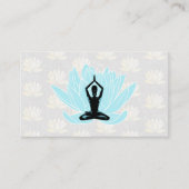 Yoga Meditatie | Blauw Lotus bloempatroon Visitekaartje (Voorkant)