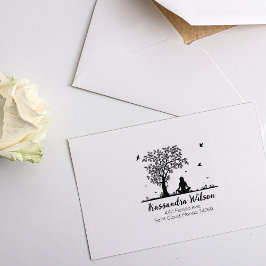 Yoga Meditatie, Boom retour adres Rubberstempel
