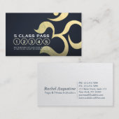 Yoga Meditatie Instructeur 5 Klasse Pass OM Symboo Klantenkaartje (Voorkant / Achterkant)