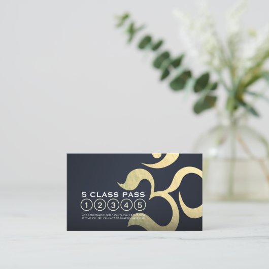 Yoga Meditatie Instructeur 5 Klasse Pass OM Symboo Klantenkaartje (Staand voorkant)