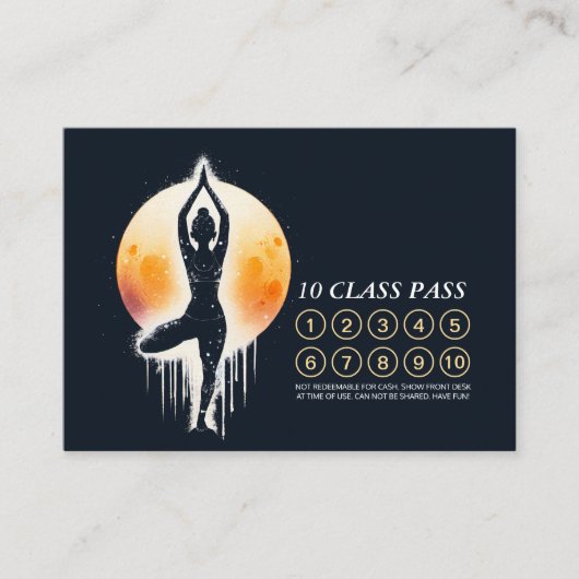 Yoga Meditatie Instructeur Boom Pose 10 Klasse Pas Klantenkaartje (Voorkant)