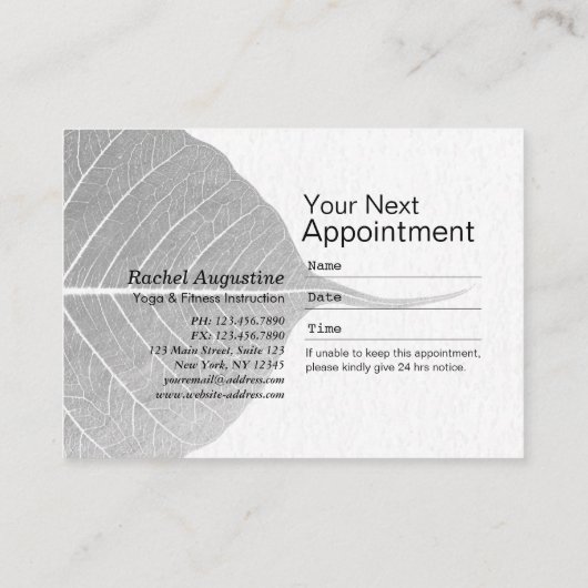 Yoga Meditatie Instructeur Boom Pose 10 Klasse Pas Klantenkaartje (Achterkant)