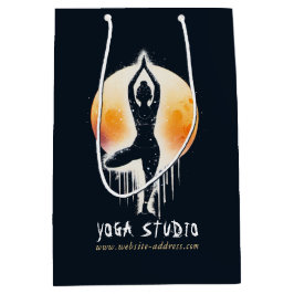 Yoga Meditatie Instructeur Boomhouding Volle Maan Medium Cadeauzakje