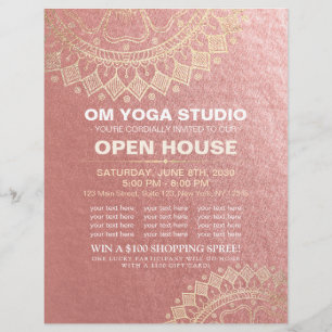 Yoga-meditatie-instructeur Gouden Mandala Open Hui Flyer
