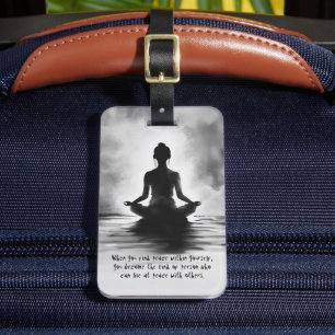 Yoga Meditatie Instructeur Lotus Houden Inkt Schil Bagagelabel