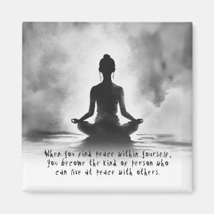 Yoga Meditatie Instructeur Lotus Houden Inkt Schil Magneet