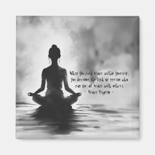 Yoga Meditatie Instructeur Lotus Houden Inkt Schil Magneet