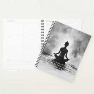 Yoga Meditatie Instructeur Lotus Houden Inkt Schil Planner