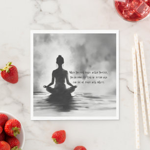 Yoga Meditatie Instructeur Lotus Houden Inkt Schil Servet