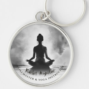 Yoga Meditatie Instructeur Lotus Houden Inkt Schil Sleutelhanger