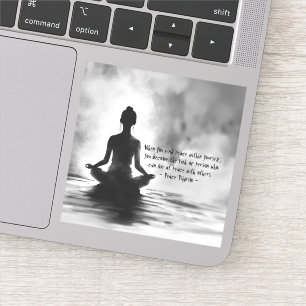 Yoga Meditatie Instructeur Lotus Houden Inkt Schil Sticker