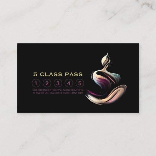 Yoga Meditatie Instructeur Lotus Pose 5 Klasse Pas Klantenkaartje (Voorkant)