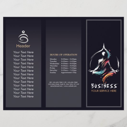 Yoga Meditatie Instructeur Lotus Pose Brush Stroke (Voorkant)