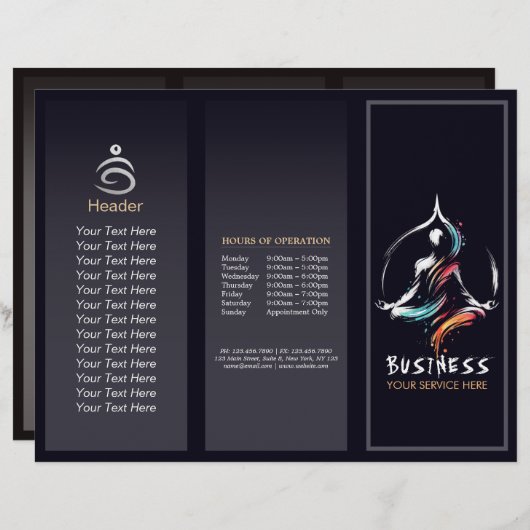 Yoga Meditatie Instructeur Lotus Pose Brush Stroke (Voorkant / Achterkant)