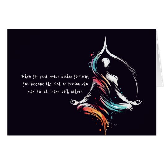 Yoga Meditatie Instructeur Lotus Pose Brush Stroke (Voorkant Horizontaal)