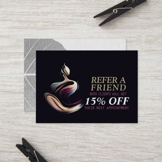 Yoga Meditatie Instructeur Lotus Pose Brush Stroke Aanbevelingskaartje (Voorkant / Achterkant in situ)