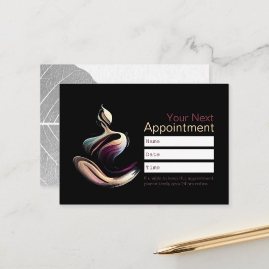 Yoga Meditatie Instructeur Lotus Pose Brush Stroke Afsprakenkaartje (Voorkant / Achterkant in situ)