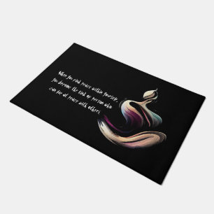 Yoga Meditatie Instructeur Lotus Pose Brush Stroke Deurmat