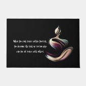 Yoga Meditatie Instructeur Lotus Pose Brush Stroke Deurmat (Voorkant)