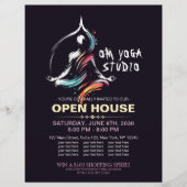 Yoga Meditatie Instructeur Lotus Pose Brush Stroke Flyer (Voorkant)