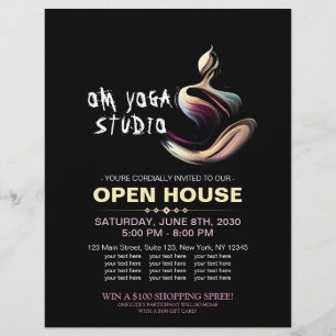 Yoga Meditatie Instructeur Lotus Pose Brush Stroke Flyer