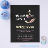 Yoga Meditatie Instructeur Lotus Pose Brush Stroke Flyer (Enkel)