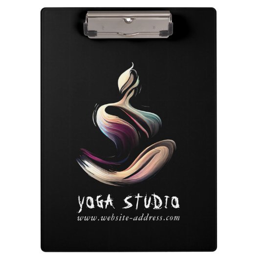 Yoga Meditatie Instructeur Lotus Pose Brush Stroke Klembord (Voorkant)