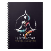 Yoga Meditatie Instructeur Lotus Pose Brush Stroke Notitieboek (Voorkant)