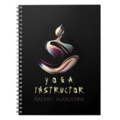 Yoga Meditatie Instructeur Lotus Pose Brush Stroke Notitieboek (Voorkant)