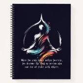 Yoga Meditatie Instructeur Lotus Pose Brush Stroke Notitieboek (Voorkant)