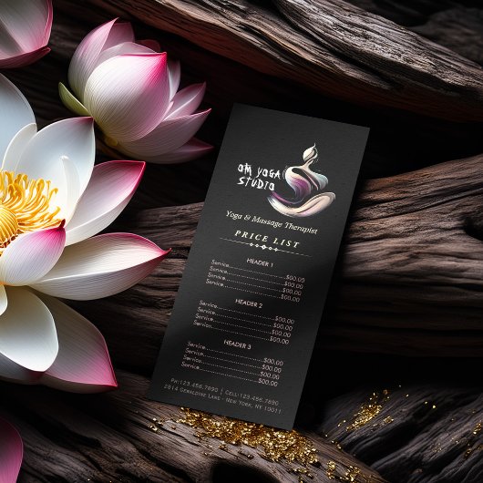 Yoga Meditatie Instructeur Lotus Pose Brush Stroke Reclamekaart