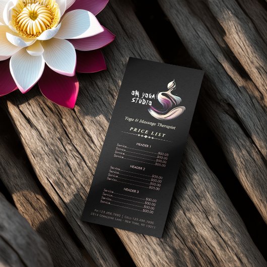 Yoga Meditatie Instructeur Lotus Pose Brush Stroke Reclamekaart