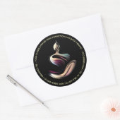Yoga Meditatie Instructeur Lotus Pose Brush Stroke Ronde Sticker (Envelop)