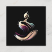 Yoga Meditatie Instructeur Lotus Pose Brush Stroke Vierkante Visitekaartje (Voorkant)