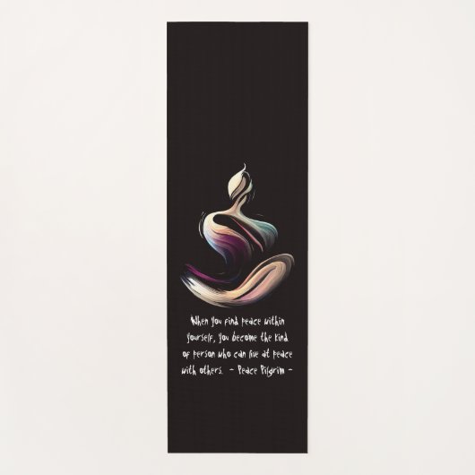 Yoga Meditatie Instructeur Lotus Pose Brush Stroke Yogamat (Voorkant)