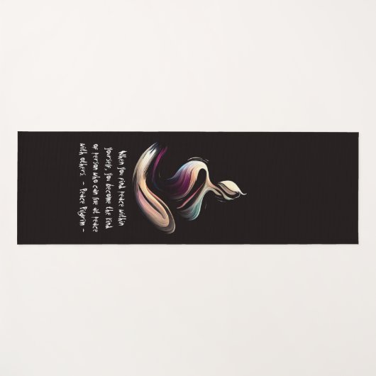 Yoga Meditatie Instructeur Lotus Pose Brush Stroke Yogamat (Voorkant (horizontaal))