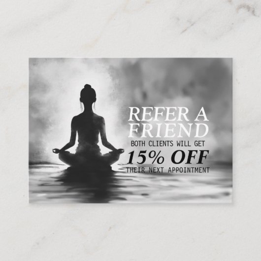 Yoga Meditatie Instructeur Lotus Pose Inkt Schilde Aanbevelingskaartje (Voorkant)