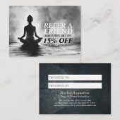 Yoga Meditatie Instructeur Lotus Pose Inkt Schilde Aanbevelingskaartje (Voorkant / Achterkant)