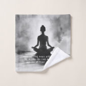 Yoga Meditatie Instructeur Lotus Pose Inkt Schilde Bad Handdoek (Wasdoekje)