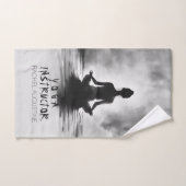 Yoga Meditatie Instructeur Lotus Pose Inkt Schilde Bad Handdoek (Handdoek)