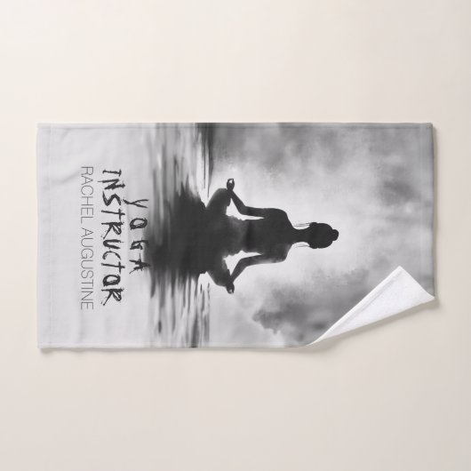 Yoga Meditatie Instructeur Lotus Pose Inkt Schilde Bad Handdoek (Handdoek)