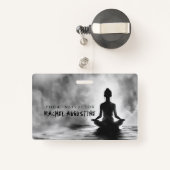 Yoga Meditatie Instructeur Lotus Pose Inkt Schilde Badge (Achterkant met intrekbare)