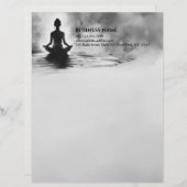 Yoga Meditatie Instructeur Lotus Pose Inkt Schilde Briefhoofd (Voorkant / Achterkant)