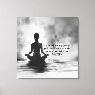Yoga Meditatie Instructeur Lotus Pose Inkt Schilde Canvas Afdruk