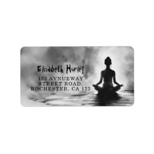 Yoga Meditatie Instructeur Lotus Pose Inkt Schilde Etiket